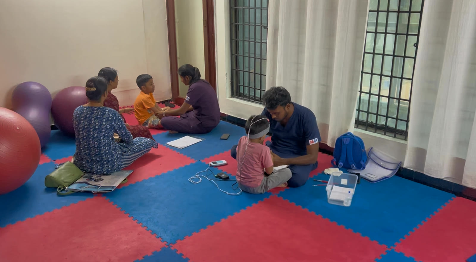 DARC therapy room with therapists supporting children and families in Chennai